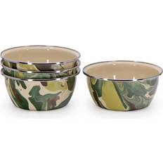 Gold Bowls Golden Rabbit Enamelware Set 4 Camouflage Salad Bowl