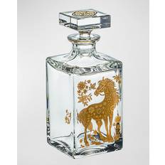 Beverage Dispensers Vista Alegre Whiskey Decanter With Golden Horse Beverage Dispenser