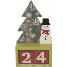 Advent Calendars Transpac Countdown Calendars Multicolor Green & Red Snowman Advent Block Calendar