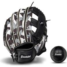 Baseball Franklin 9.5” Tee Ball RTP Series Glove w/ Ball, Black/White