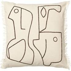 Pillows Ferm Living Figure Cushion Off-White/Coffee Complete Decoration Pillows White (50x50cm)