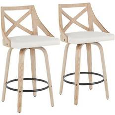 Farmhouse swivel bar stools Lumisource Set of 2 25.5" Charlotte Farmhouse Bar Stool