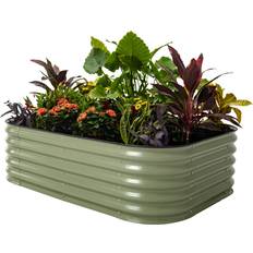 Pots, Plants & Cultivation Vego Garden 17 Tall 6-In-1 Modular Olive Metal Raised Bed Kit