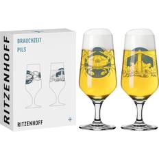 Blå Ølglas Ritzenhoff Brauchzeit pilsnerglas NO:4 Ølglas 2stk
