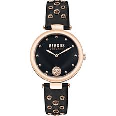 Versus Wrist Watches Versus Womens wristwatch by los feliz vsp1g0321 leather black gold rose