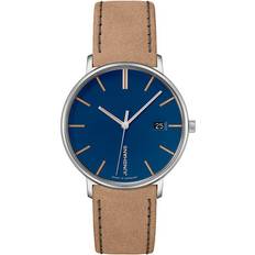 Junghans Dame Armbåndsure Junghans 047/4255.00 Damen-Armbanduhr Form Beige/Blau