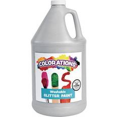 Colorations Washable Glitter Paint Silver 1 Gallon