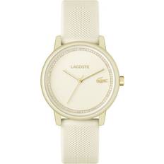 Lacoste Analog för kvinnor med champagnefärgat silikonarmband, 2001288