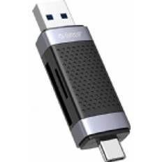 Orico usb 2.0 card reader for sd/micro sd usb usb-c black
