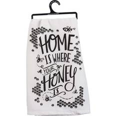 Primitives by Kathy 35506 Lol You Smile Dish X Is Where Your Honey Is Kitchen Towel Black