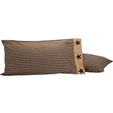 Checkered Pillow Cases VHC Brands Check Star Set of 2 Pillow Case Black