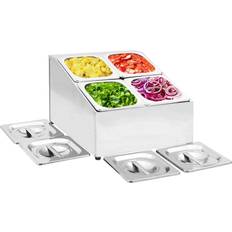 Acciaio inossidabile Porta Utensili vidaXL Supporto Gastronorm Con 4 Contenitori GN 1/6 in Acciaio Inox - Argento Porta Utensili