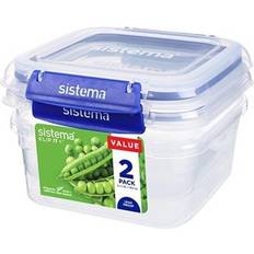 Sistema Square Klip It Plus 1.15 L 2 pcs Food Container