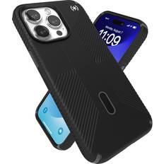 Speck iPhone 15 Pro Max Hülle – ClickLock rutschfeste Interlock, gebaut für MagSafe, Fallschutzgriff – Kratzfest, weiche Haptik, 6,7 Zoll Handyhülle – Presidio2 Grip Schwarz/Schiefergrau/Weiß