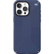 Speck iPhone 15 Pro Max Hülle – ClickLock rutschfeste Interlock, MagSafe kompatibel, Fallschutzgriff – kratzfest, weiche Haptik, 6,7 Zoll Handyhülle – Presidio2 Grip Coastal Blue/Dust Grey/White