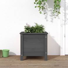 Grey Outdoor Planter Boxes vidaXL Garden Planter Grey 40x40x39 Solid Wood Pine