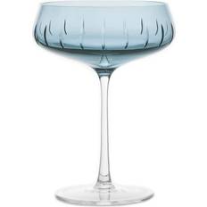 Louise Roe Single Cut Coupe Blue Champagne Glass