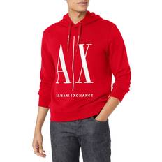Armani Exchange Hoodies Jumpers Armani Exchange Mens Hoodie In Grey Cotton