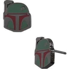 Star Wars Boba Fett Stud Earrings - Black/Red/Green