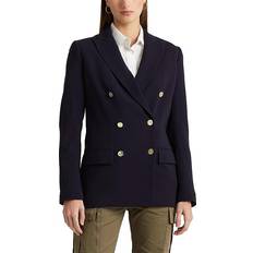 Women - Wool Tops Lauren Ralph Lauren DoubleBreasted Wool Crepe Blazer Navy