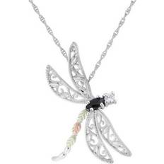 Black Hills Gold Dragonfly Pendant w/ Chain, Sterlin g/12K Silver