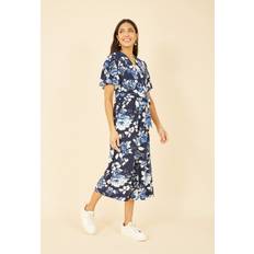 Blue - Women Jumpsuits & Overalls Mela London Navy Rose Jumpsuit With Angel Sleeves Blue