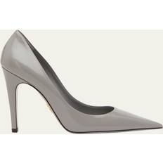 Prada Pumps Prada Brushed Leather Pumps Cloudy Gray