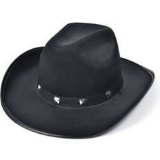 Zwart Hoeden Bristol Novelty Carnaval verkleed hoed voor een cowboy met studs zwart polyester heren/dames