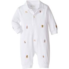 White Jumpsuits Children's Clothing Polo Ralph Lauren Baby Embroidered Coverall - White