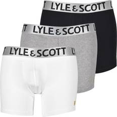 Lyle & Scott Unterhosen Lyle & Scott 3-Pack Satin Waistband Boxer Briefs, Black/White/Grey