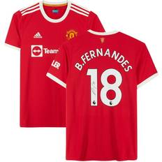 Sports Fan Apparel Bruno Fernandes Manchester United Autographed 2021-22 Home Jersey