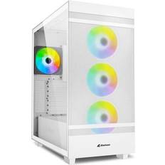 Micro-ATX Computerbehuizingen uitverkoop Sharkoon Rebel C50 RGB Tower Behuizing Wit