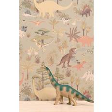 Tapeter på tilbud Majvillan Dinosaur Vibes Soft Green