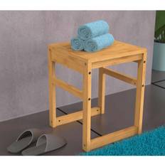 Marron Tabourets de Douche Eisl Tabouret De Salle De Bain 35 x 35 x 45 cm Bambou