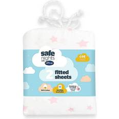 Sheets Silentnight Safe Nights Pack of 2 Star Print Cot Bed Fitted