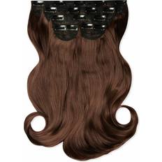 Lullabellz Super Thick Blow Dry Wavy Clip In Hair Extensions 16 inch Choc Brown 5-pack