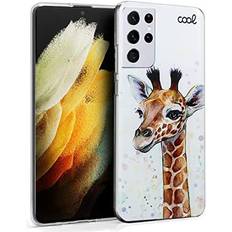 Samsung Galaxy S21 Ultra Étuis portefeuille Cool Coque en silicone Cartoon Girafe pour Samsung Galaxy S21 Ultra