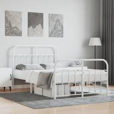 vidaXL white, 120 cm/with headboard Bed Frame Bed Base