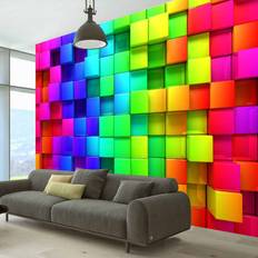 Artgeist Colourful Cubes fototapet multifarvet print 105x150