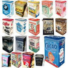 Multifarvet Kaffedåser Nostalgic Art Aroma Protection Tin Strong Served Here Coffee Jar