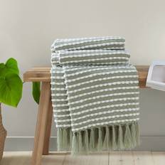 Textiles Catherine Lansfield Stab Stitch Textured Blankets Green