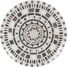 Saucer Plates La Mediterránea 32.5cm Embossed Stoneware Under Brown Ivory Black Saucer Plate