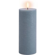 Uyuni LED Pillar Candle 7.8 x 20 cm Hazy Blue LED-Licht