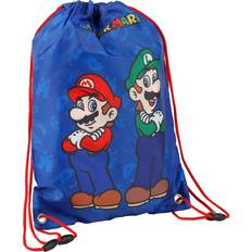 Gymnastikpåsar på rea Super Mario Skopåse med remmar & Luigi Blå 40 x 29 cm