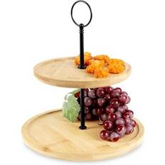 Excellent Houseware Food Stand 2 Tiers Bamboo Kagefad