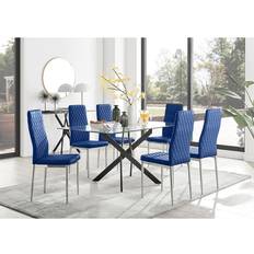 Blau Tischgruppen Box Leonardo Black Leg Dining Set