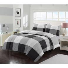 Textiles Kampala hill HomeSpace Monochrome Check Duvet Cover Black