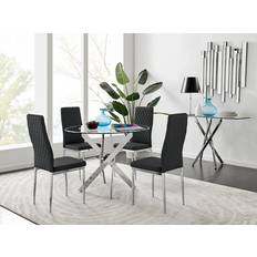 Glasses Chairs Novara Clear Tempered Glass 100cm Kitchen Chair