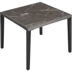 Haveborde på tilbud tectake Polyrattan Bord Tarent 93,5x93,5x75cm - Grå