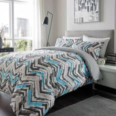 ASAB Brushed Cotton Set Chevron KING Duvet Cover Beige